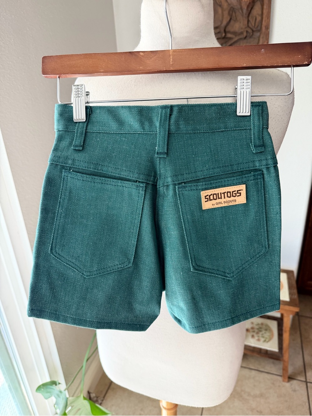 Vintage Scoutogs Girl Scouts Green Shorts Size 7